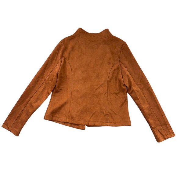 Military Style Faux Suede Jacket - Picture 2 of 9